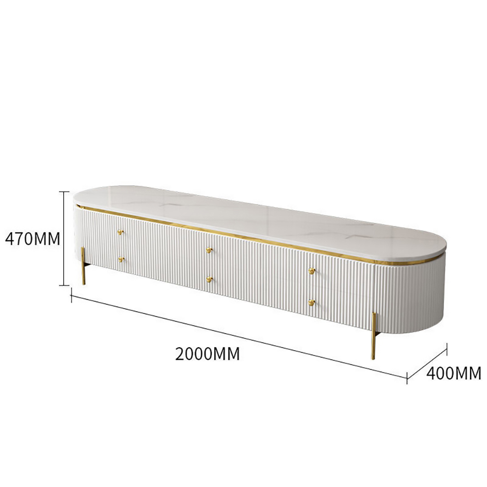 Metal Frame TV Table Cabinet 1200*700*400mm Tempered Glass TV Unit