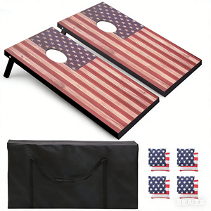 Jeu <span class=keywords><strong>de</strong></span> Cornhole en bois <span class=keywords><strong>pour</strong></span> l'extérieur, motif drapeau américain, idéal <span class=keywords><strong>pour</strong></span> la plage et la <span class=keywords><strong>pelouse</strong></span> - Grande Vente - Product Image 4