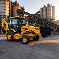 Mesin Pengolah Tanah Wheel Loader Front End Compact Mini Excavator Loader 4X4 Traktor Pertanian Mesin Diesel Backhoe Loader