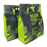 Pochette en plastique d'emballage plat alimentaire recyclable fabricant personnalisé poudre de protéine de lactosérum sac en poudre de protéine de qualité alimentaire avec fermeture éclair