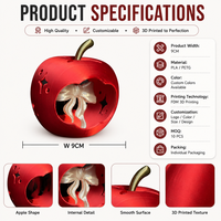 Pomme Colorée Lumineuse Imprimée en 3D Ornement Bureau Éclairage LED Décoration Fruit Cadeau de Fête Veilleuse Chambre Enfant