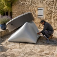 Support pneumatique gonflable portable pour l'installation de spas et piscines – Niveau de surface ajustable pour l'alignement de la base des spas et bains à remous