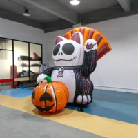 Modèle de citrouille gonflable sur le thème d'Halloween avec LED Modèle de dessin animé d'Halloween gonflable personnalisé Ghostbusters gonflable à vendre