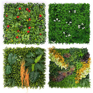 Muro de Plantas Artificiales Personalizado para Exportación, 1m*1m, Material PE, 12cm de Altura, Fondo de Flores y <span class=keywords><strong>Hojas</strong></span> Verdes, Centro Comercial, Hogar - Product Image 1