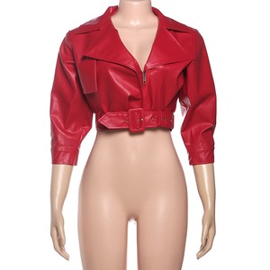 <span class=keywords><strong>Giacca</strong></span> Corta in Ecopelle per Donna, <span class=keywords><strong>Cardigan</strong></span> Casual Tinta Unita, Aderente, Manica Lunga - Product Image 6