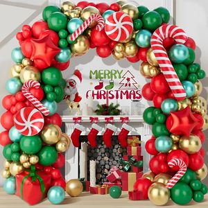 Kit d'arche <span class=keywords><strong>de</strong></span> ballons rouge, vert et or en forme <span class=keywords><strong>de</strong></span> canne à sucre, décoration <span class=keywords><strong>de</strong></span> <span class=keywords><strong>cheminée</strong></span> <span class=keywords><strong>de</strong></span> Noël, toile <span class=keywords><strong>de</strong></span> fond pour fête intérieure, fournitures <span class=keywords><strong>de</strong></span> décoration - Product Image 1