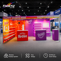 Stand d'exposition TIANYU à montage facile, structure en aluminium, panneaux en tissu pour stands modulaires de salons professionnels, événements d'entreprise et commerce de détail