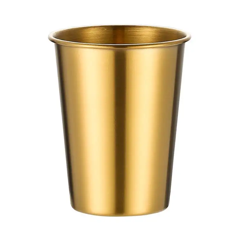 P1460 stainless steel single wall coffee mugs reusable beer cups sublimation blank wine tumbler with lid and straw