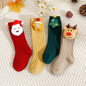 Drôle jouet bébé côtelé doux chaud épais chaussettes bas hiver joyeux noël chaussettes pour enfants 2024 - Product Image 2