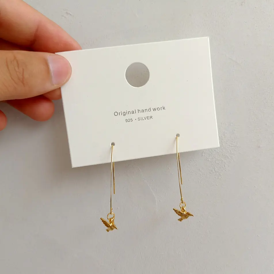 Custom Logo Paper Jewelry Display Card Holder Cardboard Hanging Jewelry Card for Ring Hoop Earring earrings packaging paper