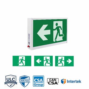 إضاءة طوارئ قابلة لإعادة الشحن معتمدة في كندا بدرجة حماية IP65 ضد الماء، لافتة خروج LED على شكل رجل جاري للمواقع الرطبة - Product Image 3