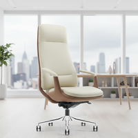 Chaise de bureau de direction en cuir effet bois, design moderne, chaise pivotante ergonomique avec hauteur réglable, certifiée BIFMA