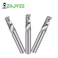 Fresa de un solo filo de carburo sólido ZROYEE DRD 5A, ángulo de hélice de 25°, longitud de corte de 10 mm para router CNC de alta velocidad