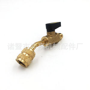 Vanne à boisseau sphérique de précision pour la charge de réfrigérant de climatisation, filetage 1/8 po avec adaptateur pour navires - Product Image 3