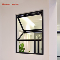 Fenêtre pliante verticale en aluminium NFRC Fenêtre pliante en aluminium à double vitrage Fenêtre pliante verticale en aluminium pour magasin de cuisine