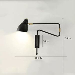 Lámpara <span class=keywords><strong>de</strong></span> <span class=keywords><strong>pared</strong></span> <span class=keywords><strong>de</strong></span> estilo retro industrial, lámpara <span class=keywords><strong>de</strong></span> lectura con brazo oscilante, para sala <span class=keywords><strong>de</strong></span> estar, estudio, dormitorio - Product Image 3