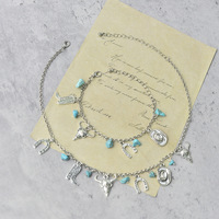 Western Style Cluster Charms Tête De Vache Cowboy Chapeau Botte Fer À Cheval Turquoise Pendentif Collier Bracelet Idée