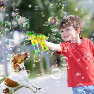 Toy Dinosaur Gun With Led Flash Light up Sound and Soap <b>Bubble</b> Water - Product Image 2
