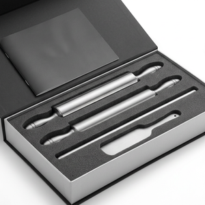 Set of 3 Stainless Steel <b>Rolling</b> <b>Pins</b> in Modern Design with Polished Finished Perfect for Versatile Roti and Dough Making - Product Image 1