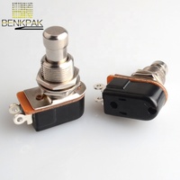 Sakelar Pedal Kaki Tombol Tekan Sentuh Lembut SPST Momentary untuk Gitar Elektrik, Sakelar Logam Elektronik OFF-Momentary on