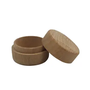 Круглая деревянная коробка из бука, коробка из цельной древесины с крышкой, круглая шкатулка для ювелирных изделий