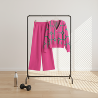 Ensemble pull et pantalon large en maille pour femme – Nouvelle collection décontractée respirante printemps-automne – Ensemble deux pièces ample et tendance