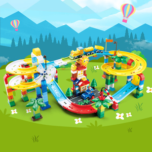 FEELO2024 FL1677new Design 324pcs Large Track Roller coaster <strong>Building</strong> <strong>Blocks</strong> Factory Direct Early Education Electric Toys - Product Image 3