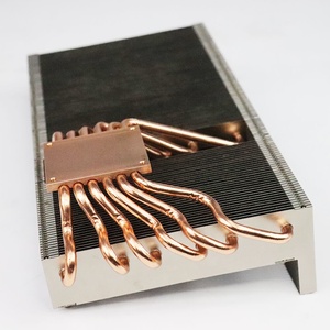 OEM Customized <strong>Copper</strong> Pipe Heat Sink Aluminum Zipper Fins Heatsink - Product Image 6