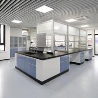 Banco da Lavoro 1500mm con Cassetti, Banco Modulare da Laboratorio con Telaio in Acciaio e Piano in Resina Epossidica per Laboratorio Chimico