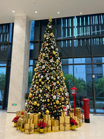 Y-065 Arbre de Noël Artificiel de Luxe Vert Foncé avec Volants en Tulle et Nœuds pour la Décoration de la Maison, de l'Hôtel et des Fêtes