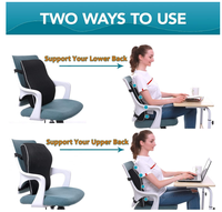 Oreiller de soutien Chaise de bureau Support dorsal Oreiller inclinable Mousse à mémoire de forme Coussin dorsal Soulagement de la douleur Couverture en maille Double sangle réglable