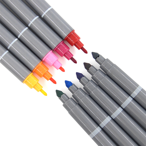 Ensemble de marqueurs feutres <span class=keywords><strong>double</strong></span> <span class=keywords><strong>pointe</strong></span> 10 couleurs avec logo personnalisé, non toxiques, lavables, stylos de coloriage, stylos <span class=keywords><strong>aquarelle</strong></span> pour fournitures scolaires d'art - Product Image 5