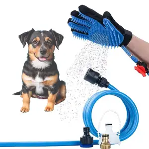 Multifunktions-Handheld-Haustier wasch pflege werkzeuge Hundekatze-Massage-Dusch sprüh gerät Silikon-Haarentferner-Bürsten handschuh