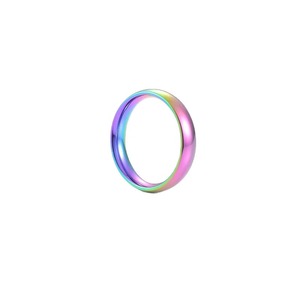 Bague de couple <span class=keywords><strong>en</strong></span> acier inoxydable de 6 mm couleur <span class=keywords><strong>arc</strong></span>-<span class=keywords><strong>en</strong></span>-<span class=keywords><strong>ciel</strong></span>, classique, PVD, simple et lisse, pour femme et fille, taille 5-9 - Product Image 4