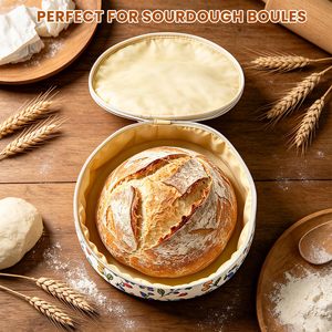 Sac à pain en lin bio et cire d'abeille pour pain au levain et pain fait maison, sac de rangement rond réutilisable pour pains ronds et pains boules - Product Image 2