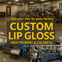 Gloss à lèvres hydratant repulpant et teinté, au miel et aux arômes végétaliens, avec logo personnalisé, longue tenue, waterproof et pailleté