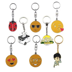 China Manufacturers Zinc Alloy Iron Metal Custom Personalized smile face Soft Hard Enamel Keychains