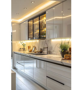 Cbmart מותאם אישית rta מודרני מבריק לבן מודרני מבריק עץ גדול מבריק עיצוב ארונות סט ריהוט עם האי - Product Image 5