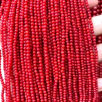 Vente Flash Perles Rondes Teintes en Corail Marin pour DIY, Différentes Tailles au Choix, Longueur : Environ 38cm 1935828