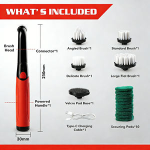Brosse de nettoyage électrique sans fil DC 3.7V étanche IPX6 avec poignée en plastique et affichage de puissance à 3 LED pour cuisine, salle de bain et chaussures - Product Image 2