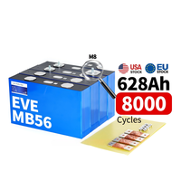 بطارية EVE MB56 الأصلية 628 أمبير ساعة 3.2 فولت ليثيوم فوسفات الحديد معتمدة بشهادات UN38.3 و MSDS و CE لحزم البطاريات التي تصنعها بنفسك بسعة 32 كيلو واط ساعة و 64 كيلو واط ساعة، ولأنظمة تخزين الطاقة الشمسية خارج الشبكة.