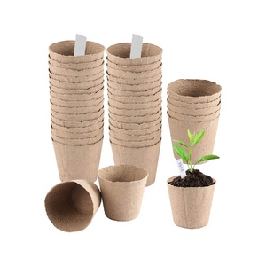 Plateau de <span class=keywords><strong>semis</strong></span> de pâte biodégradable recyclable jardinière de graines de fleurs jetable ronde/carrée Pots de pépinière de pâte à papier tasses de <span class=keywords><strong>semis</strong></span> - Product Image 1
