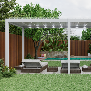 Pérgola Bioclimática Personalizada para Patio o Balcón, de Aluminio con Recubrimiento en Polvo, con Soportes Incluidos, <span class=keywords><strong>Kit</strong></span> 4x3 4x4 5x4 6x4 6x5 - Product Image 3