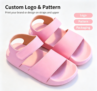 Sandales à lanières pour filles, motif dessin animé mignon, chaussures d'école violettes, semelle EVA, fermeture auto-agrippante, baskets décontractées à la mode pour enfants