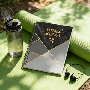 دفتر يوميات مخصص للياقة البدنية مع تجليد سلكي مزدوج متين، دفتر ملاحظات ومنظم لقائمة المهام للتدريب - Product Image 1