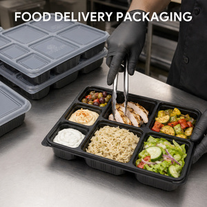 Barquette alimentaire jetable en plastique PP à 7 compartiments, boîte à lunch, boîte bento, sans BPA, emballage alimentaire à emporter - Product Image 4