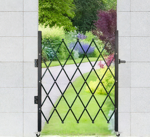 Porte de sécurité pliable simple Porte <span class=keywords><strong>accordéon</strong></span> Clôture métallique extensible pour cours Garages Revêtement en acier au carbone - Product Image 5