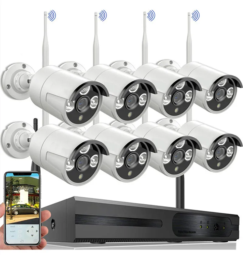 8CH 1080P HD Wireless NVR kit IR Outdoor Camera Waterproof Wifi Security System Surveillance CCTV Kit