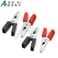 JIALUN 35mm Black Red Insulated Metal Crocodile Alligator Electrical Test Clips for Leads
