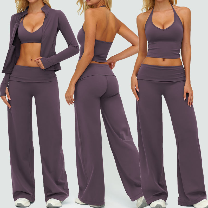 2026 Custom New Yoga Set Winter Loose-Fit Casual Fashion Set for Women Outdoor Sports Long-Sleeve Three-Piece Set